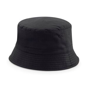 Beechfield Obojstranný bavlnený klobúk - Čierna / svetlošedá | S/M