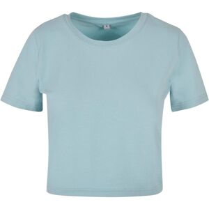 Build Your Brand Dámske crop top tričko s krátkym rukávom - Svetlá námornícka modrá | XXXL