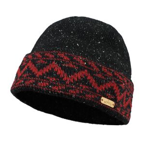 Bontis Merino čiapka s cikcakovým vzorom - Čierna / červená | uni