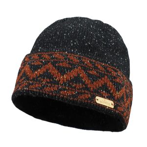 Bontis Merino čiapka s cikcakovým vzorom - Čierna / Oriešok | uni