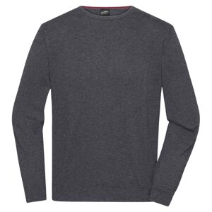 James & Nicholson Ľahký pánsky pletený sveter JN1314 - Antracitový melír | L
