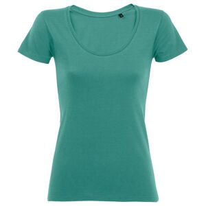 SOL'S Dámske tričko s hlbokým výstrihom Metropolitan - Emerald | XL