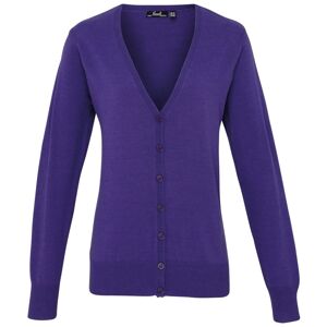 Premier Workwear Dámsky sveter so zapínaním - Fialová | XL