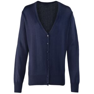 Premier Workwear Dámsky sveter so zapínaním - Námornícka modrá | XXXXL