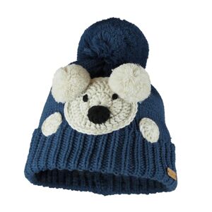 Bontis Detská zimná čiapka s háčkovaným medvedíkom - Džínsová | uni detská