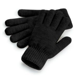 Beechfield Pohodlné pletené zimné rukavice - Čierny melír