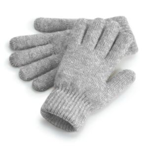 Beechfield Pohodlné pletené zimné rukavice - Šedý melír