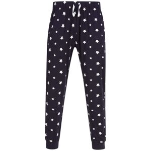 SF (Skinnifit) Pánske vzorované pyžamové nohavice - Tmavomodrá / biela | L