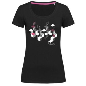 Bontis Dámske tričko CUBES - Čierna / ružová | XL