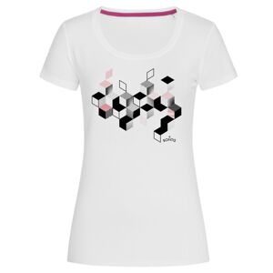 Bontis Dámske tričko CUBES - Biela / ružová | XL