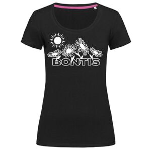 Bontis Dámske tričko DAISIES - Čierna | L
