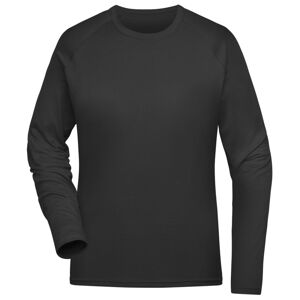 James & Nicholson Dámske funkčné tričko s dlhým rukávom JN521 - Čierna | XXL