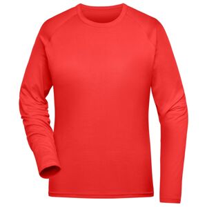 James & Nicholson Dámske funkčné tričko s dlhým rukávom JN521 - Jasno červená | XXL