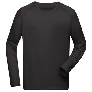 James & Nicholson Pánske funkčné tričko s dlhým rukávom JN522 - Čierna | XXL