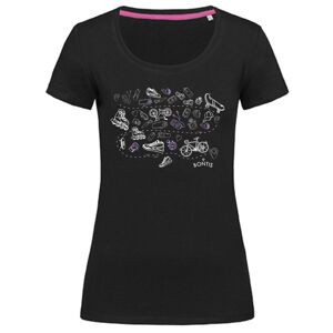 Bontis Dámske tričko SPORT - Čierna / fialová | XL