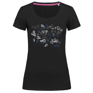Bontis Dámske tričko SPORT - Čierna / modrá | XL