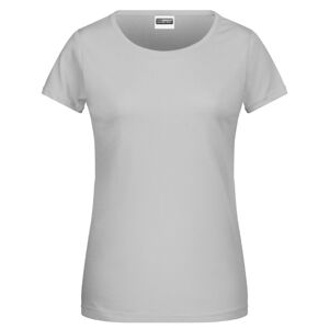 James & Nicholson Klasické dámske tričko z biobavlny 8007 - Jemne šedá | S