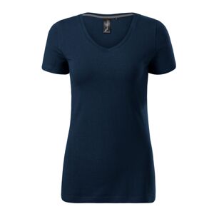 MALFINI Dámske tričko Action V-neck - Námornícka modrá | XL