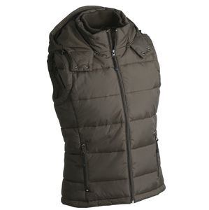 James & Nicholson Pánska zimná vesta s kapucňou JN1004 - Hnedá | XL