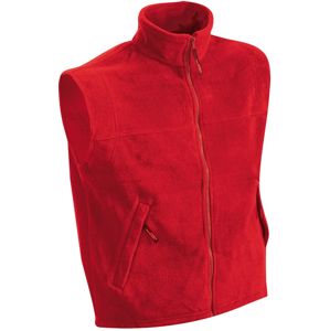 James & Nicholson Pánska fleecová vesta JN045 - Červená | XXL