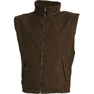 James & Nicholson Pánska fleecová vesta JN045 - Hnedá | XL