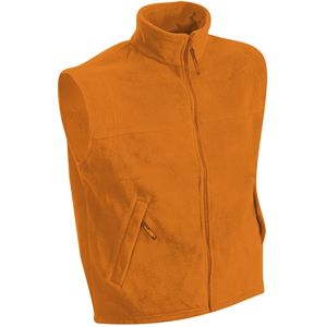 James & Nicholson Pánska fleecová vesta JN045 - Oranžová | M