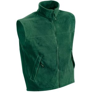 James & Nicholson Pánska fleecová vesta JN045 - Tmavozelená | XL