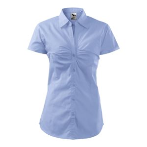 MALFINI Dámska košeľa s krátkym rukávom Chic - Nebesky modrá | S