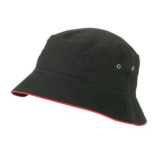 Myrtle Beach Bavlnený klobúk MB012 - Čierna / červená | S/M