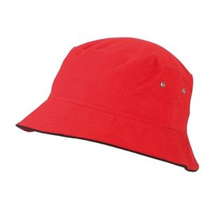 Myrtle Beach Bavlnený klobúk MB012 - Červená / čierna | L/XL
