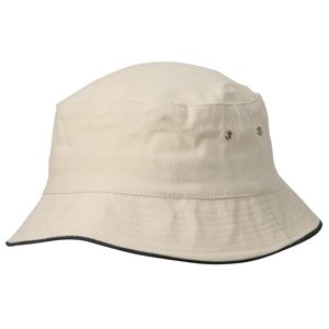 Myrtle Beach Bavlnený klobúk MB012 - Prírodná / tmavomodrá | S/M