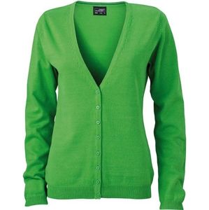 James & Nicholson Dámsky bavlnený sveter JN660 - Zelená | XL