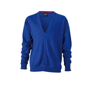 James & Nicholson Pánsky bavlnený sveter JN661 - Kráľovská modrá | XXL