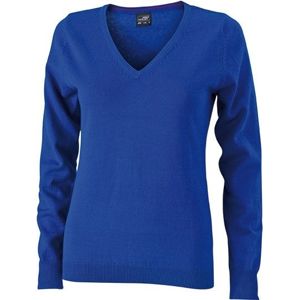 James & Nicholson Dámsky bavlnený sveter JN658 - Kráľovská modrá | S