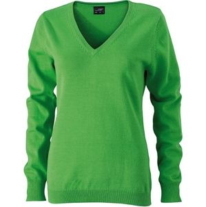 James & Nicholson Dámsky bavlnený sveter JN658 - Zelená | XXL