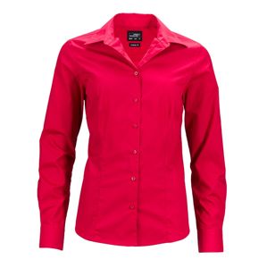 James & Nicholson Dámska košeľa s dlhým rukávom JN641 - Červená | XL