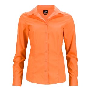 James & Nicholson Dámska košeľa s dlhým rukávom JN641 - Oranžová | XXL