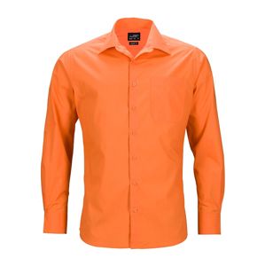 James & Nicholson Pánska košeľa s dlhým rukávom JN642 - Oranžová | XXXL