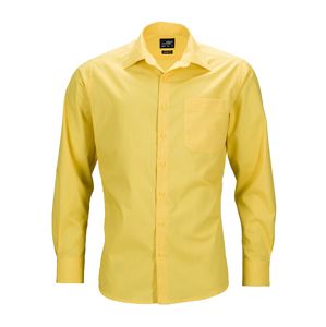 James & Nicholson Pánska košeľa s dlhým rukávom JN642 - Žltá | S
