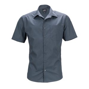 James & Nicholson Pánska košeľa s krátkym rukávom JN644 - Tmavošedá | S