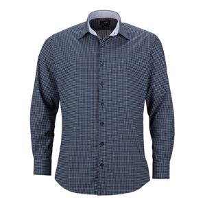 James & Nicholson Pánska luxusná košeľa Dots JN674 - Tmavomodrá / biela | XL