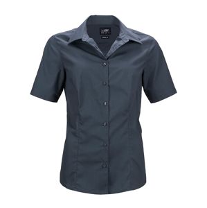 James & Nicholson Dámska košeľa s krátkym rukávom JN643 - Tmavošedá | XL
