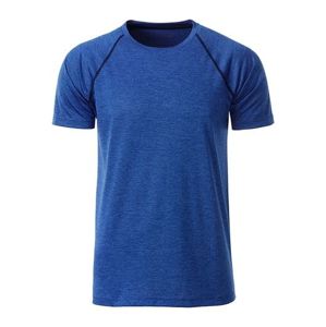 James & Nicholson Pánske funkčné tričko JN496 - Modrý melír / tmavomodrá | XL