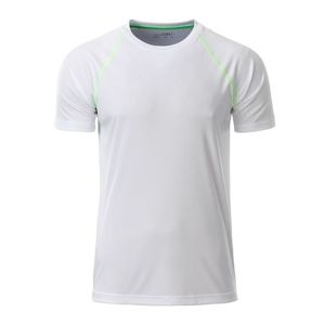 James & Nicholson Pánske funkčné tričko JN496 - Bielo-žiarivo zelená | L