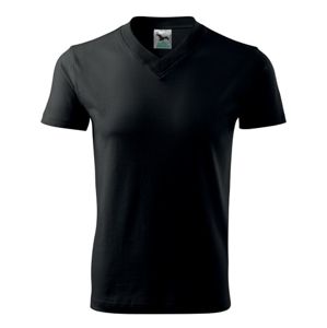 MALFINI Tričko V-neck - Čierna | XL
