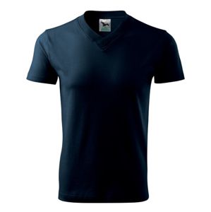 MALFINI Tričko V-neck - Námornícka modrá | XL