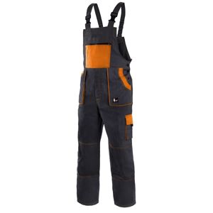 Canis Pracovné nohavice s náprsenkou CXS LUXY ROBIN - Čierna / oranžová | 56