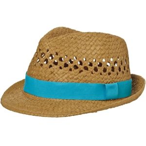 Myrtle Beach Letný klobúk dierovaný MB6598 - Karamel / tyrkysová | S/M