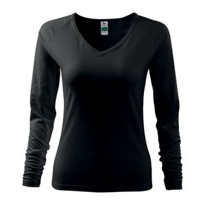 MALFINI Dámske tričko s dlhým rukávom Elegance - Čierna | XXL