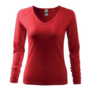 MALFINI Dámske tričko s dlhým rukávom Elegance - Červená | XS